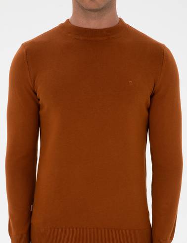 Pas Slim Fit Çeyrek Yaka Basic Triko Kazak