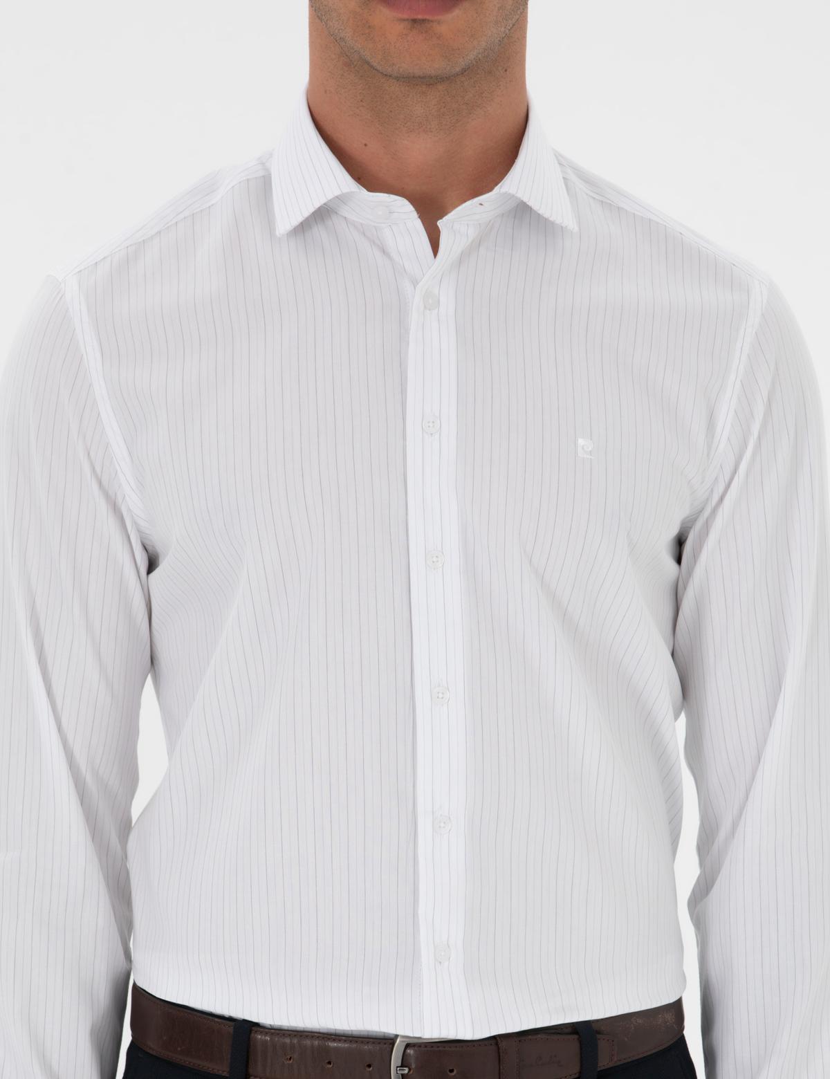 Mavi Çizgili Slim Fit Klasik Gömlek - 50312349001