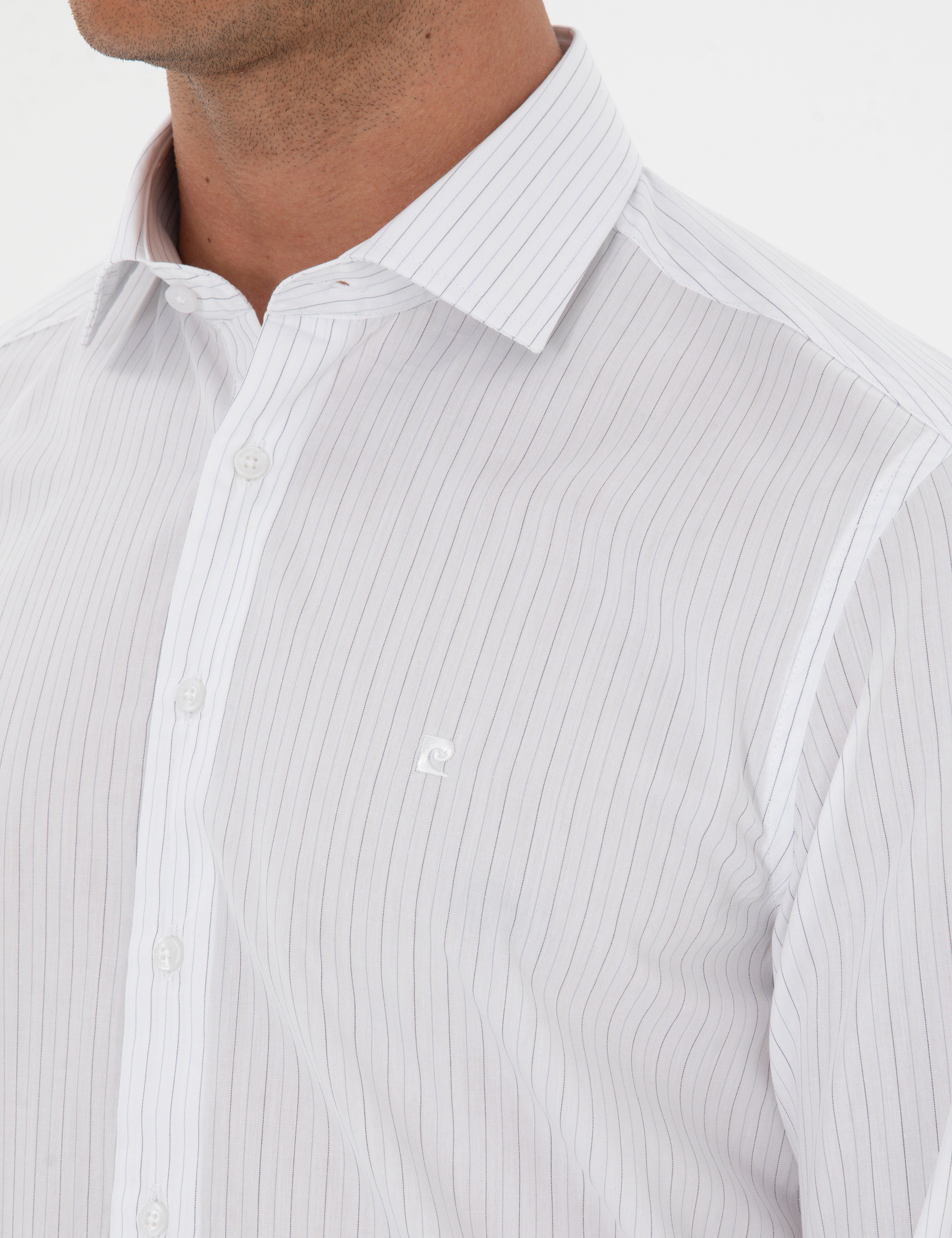 Mavi Çizgili Slim Fit Klasik Gömlek