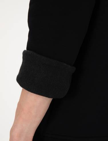 Siyah 2 İplik Regular Fit Kapüşonlu Basic Sweatshirt