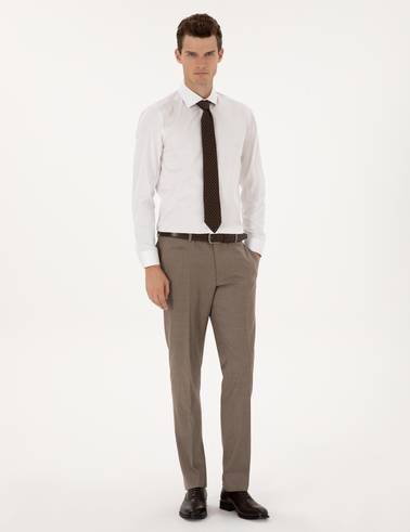 Beyaz Likralı Kolay Ütülenebilir Ex. Slim Fit Basic Gömlek