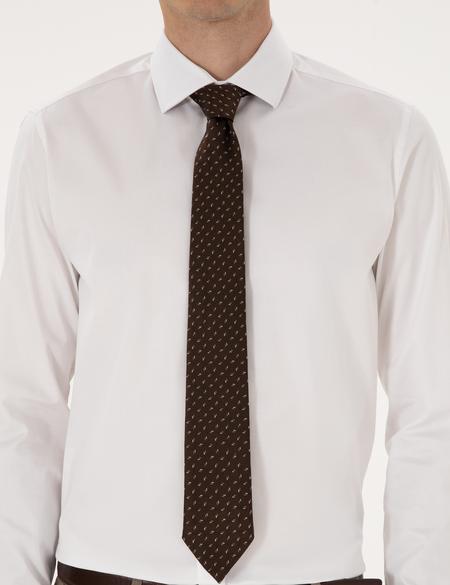 Beyaz Likralı Kolay Ütülenebilir Ex. Slim Fit Basic Gömlek - 50313178006