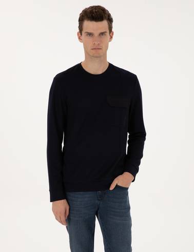 Lacivert Regular Fit Sweatshirt