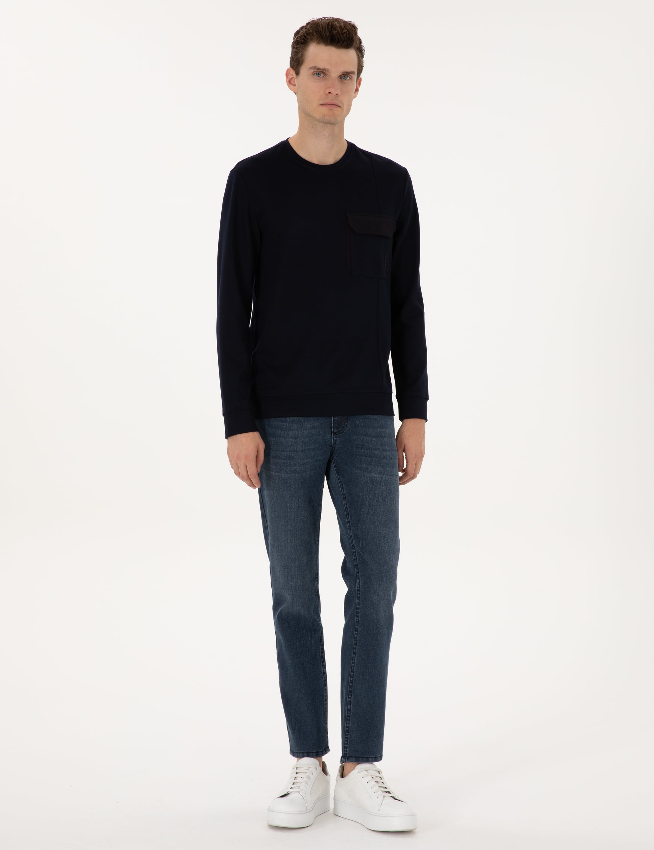Lacivert Regular Fit Sweatshirt - Image 4