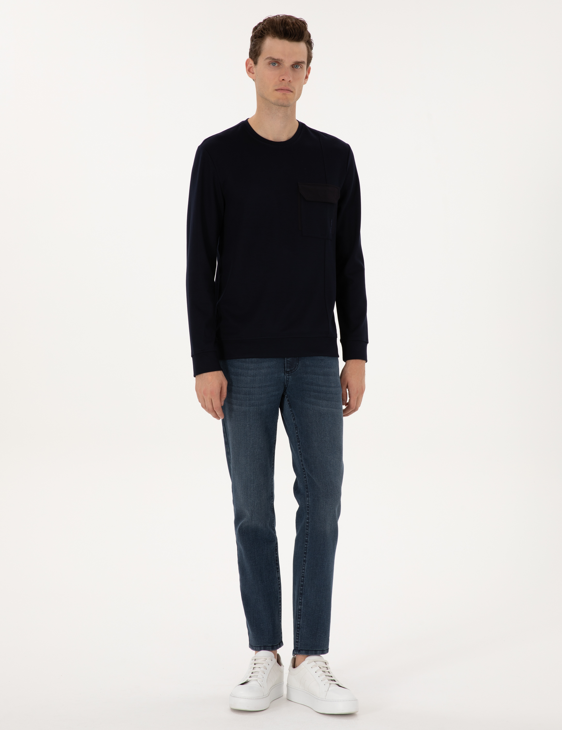 Lacivert Regular Fit Sweatshirt