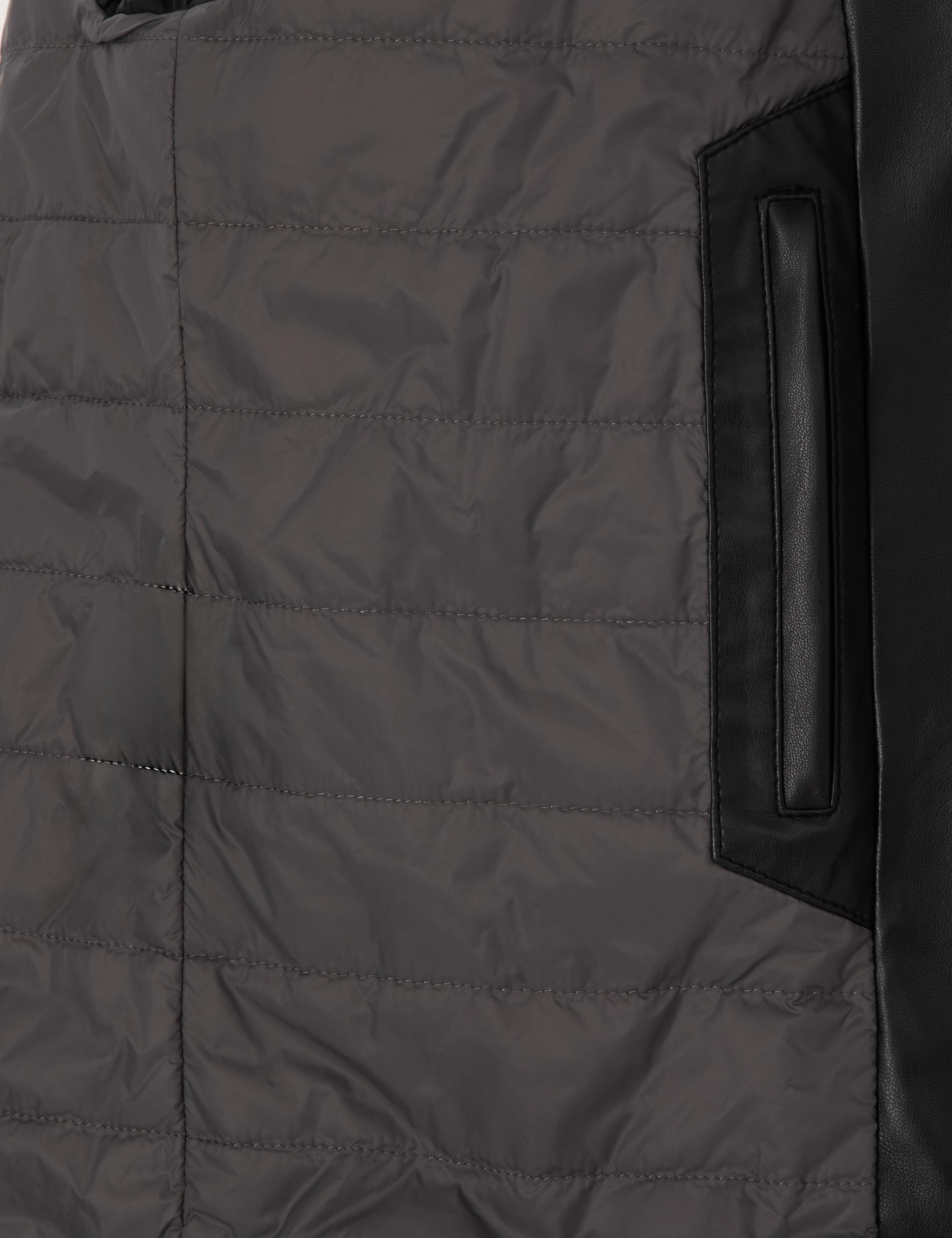 Siyah Kapüşonlu Suni Deri Ceket