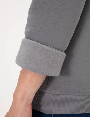 Gri 3 İplik Regular Fit Bisiklet Yaka Basic Sweatshirt