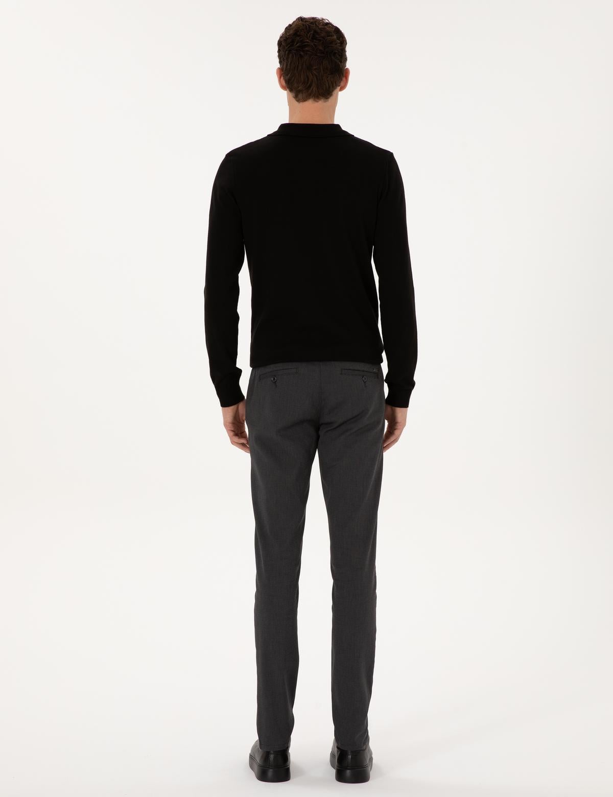 Siyah Slim Fit Kanvas Pantolon - 50315265179