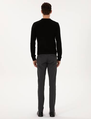 Siyah Slim Fit Kanvas Pantolon