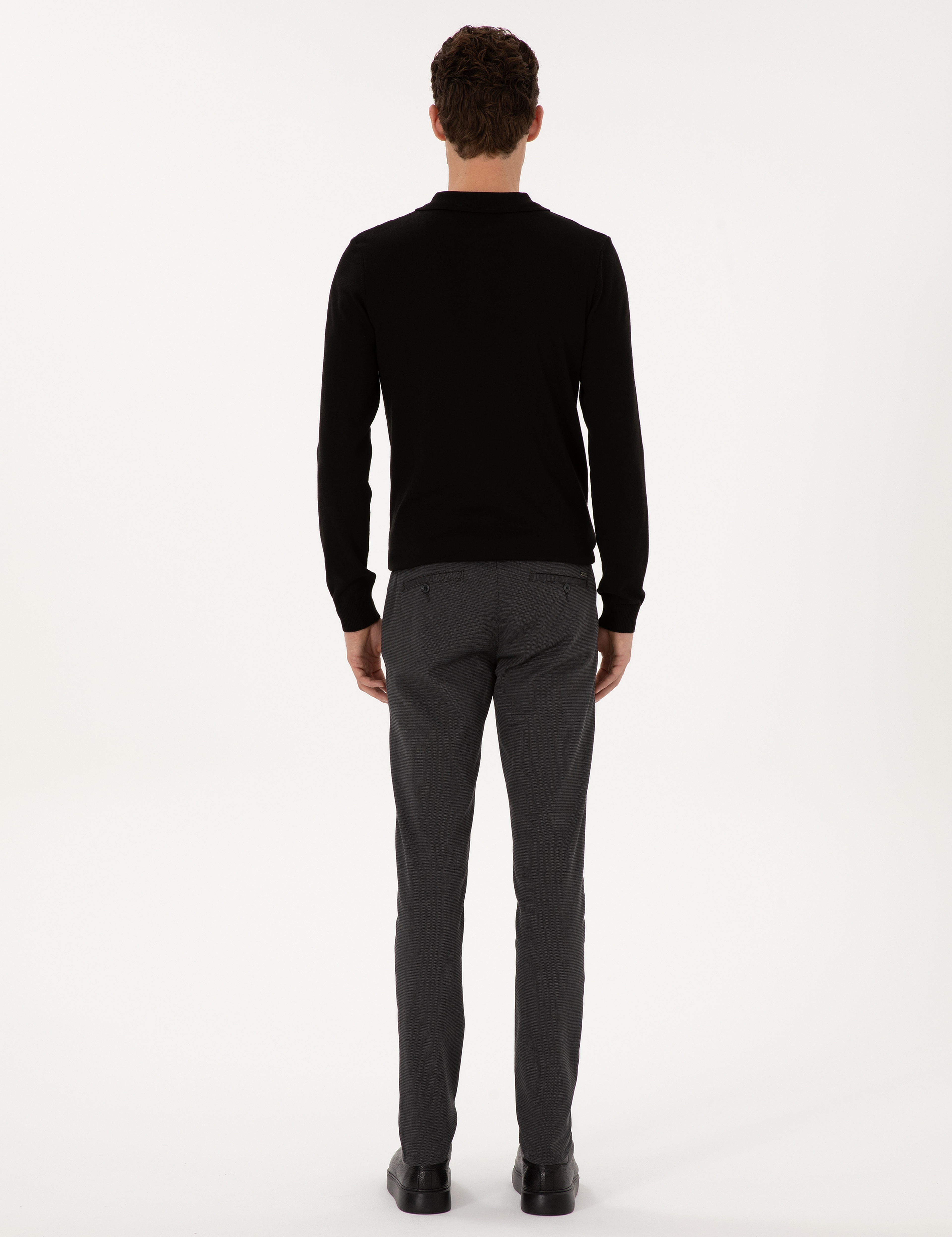 Siyah Slim Fit Kanvas Pantolon