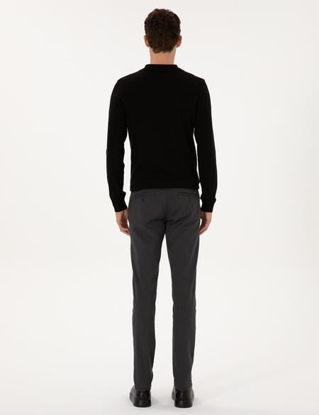 Siyah Slim Fit Kanvas Pantolon - 50315265179