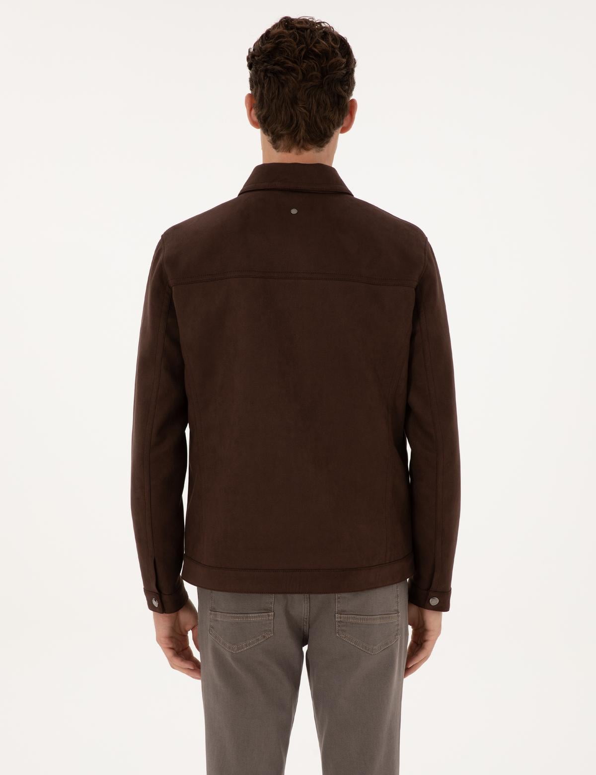 Kahverengi Suni Deri Ceket - 50318152010