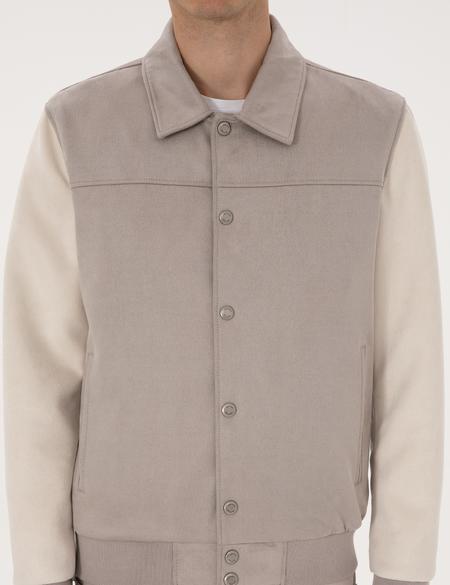 Gri Suni Deri Ceket - 50318155004