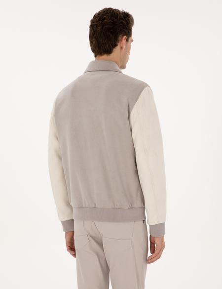 Gri Suni Deri Ceket - 50318155004