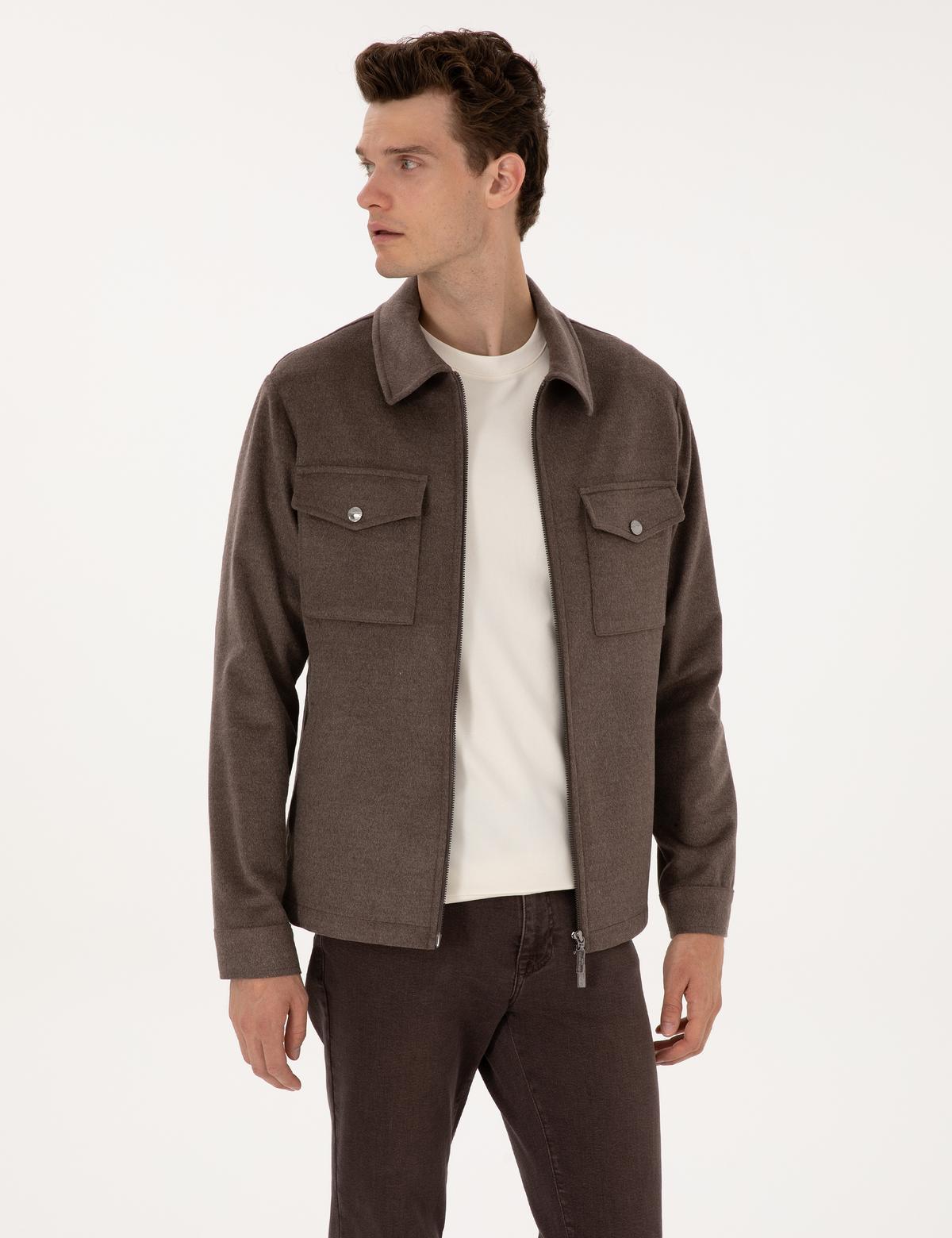 Vizon Regular Fit Fermuarlı Ceket - 50316426107