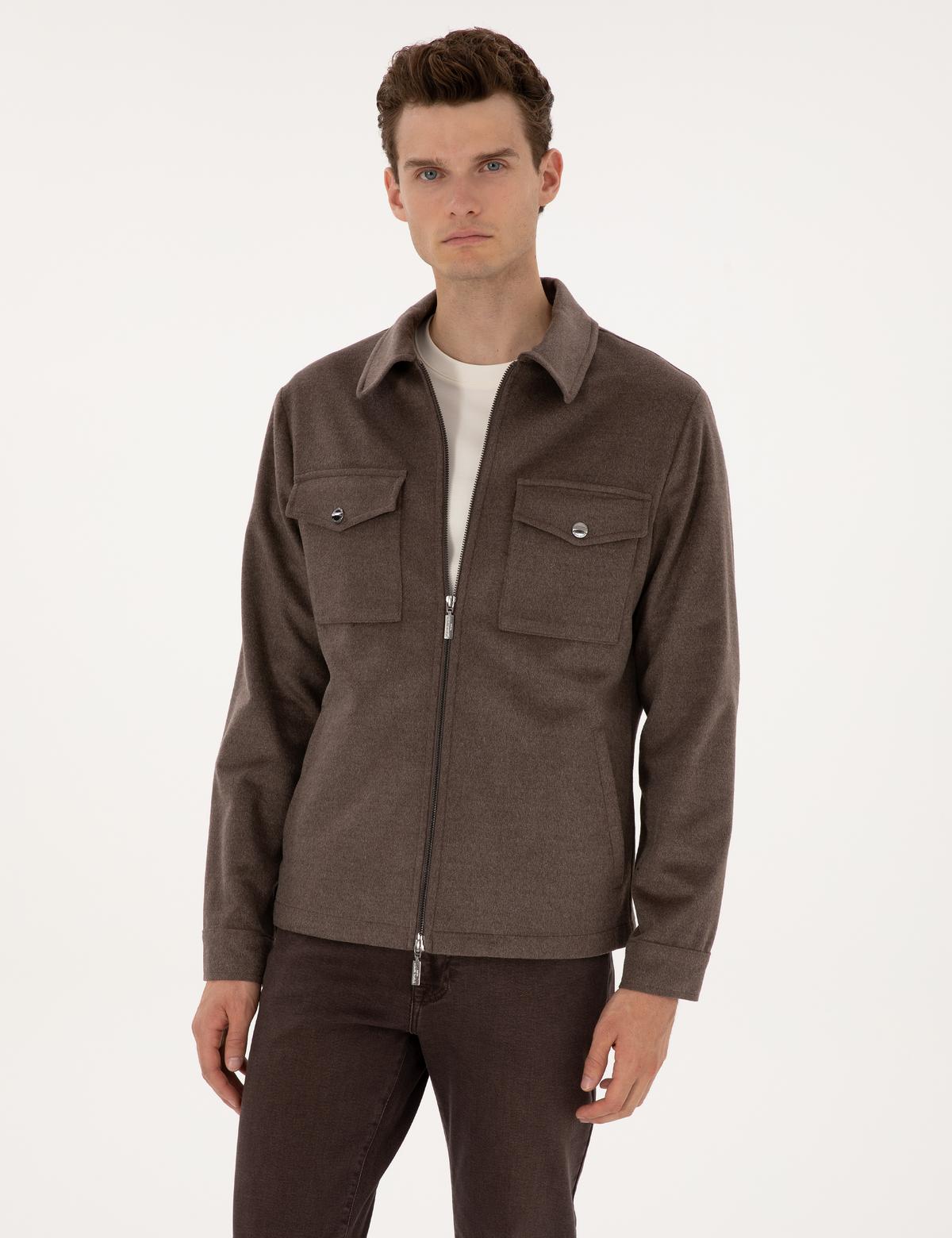 Vizon Regular Fit Fermuarlı Ceket