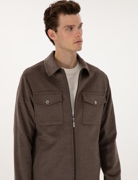 Vizon Regular Fit Fermuarlı Ceket - 50316426107