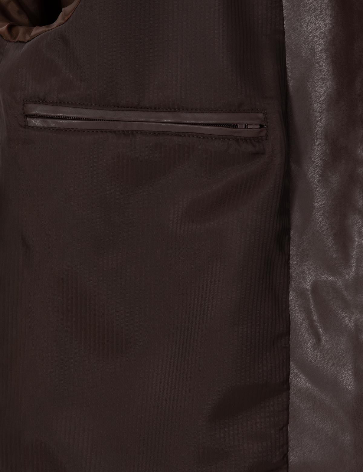 Kahverengi Suni Deri Ceket - 50318037007