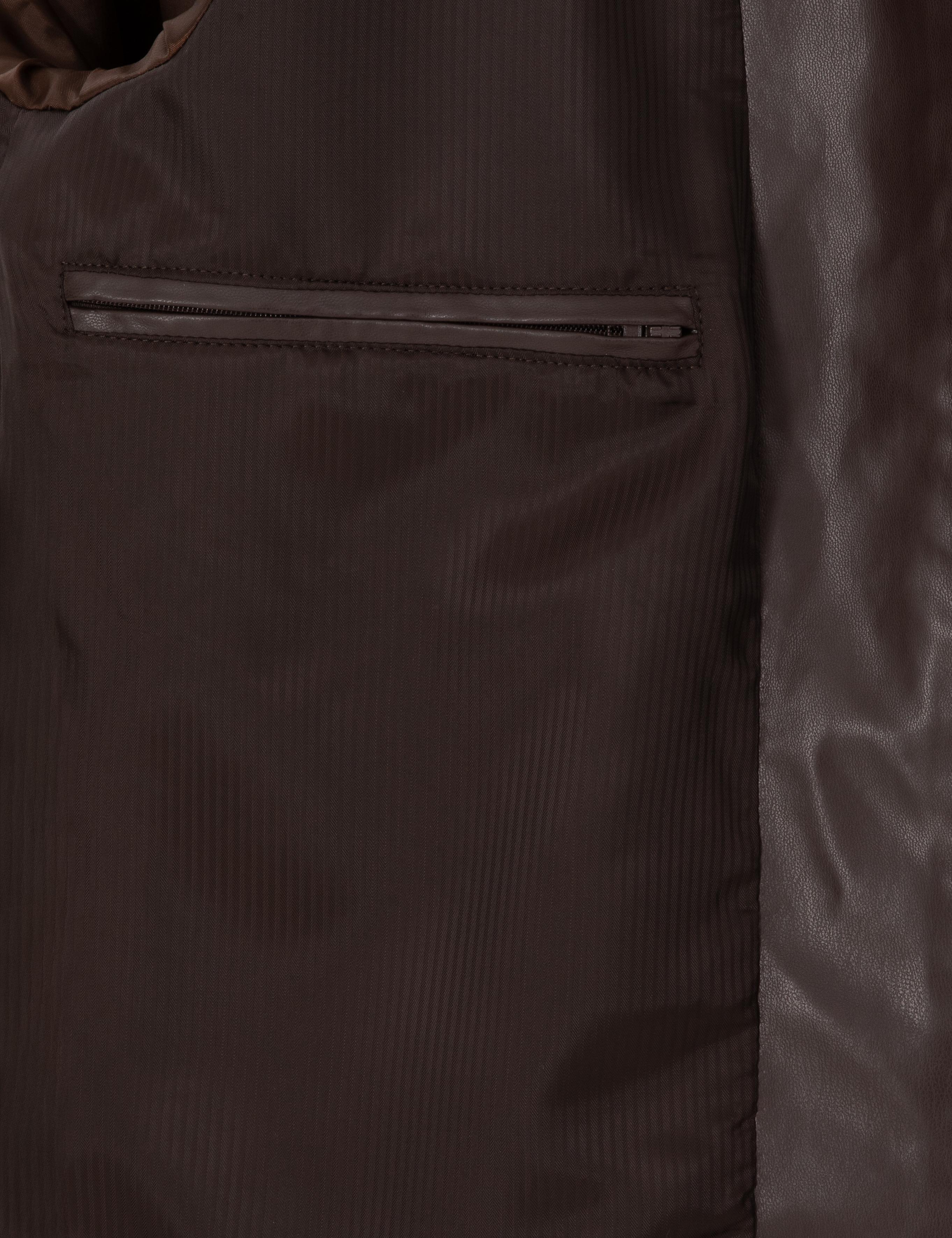 Kahverengi Suni Deri Ceket