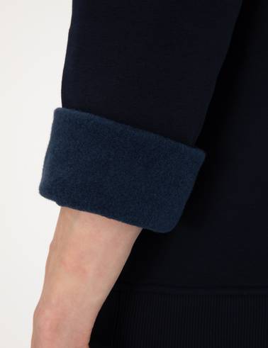 Lacivert 3 İplik Regular Fit Bisiklet Yaka Basic Sweatshirt