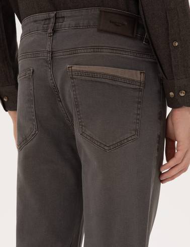 Kahverengi Slim Fit Jean Pantolon