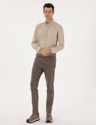 Bej Slim Fit Jean Pantolon