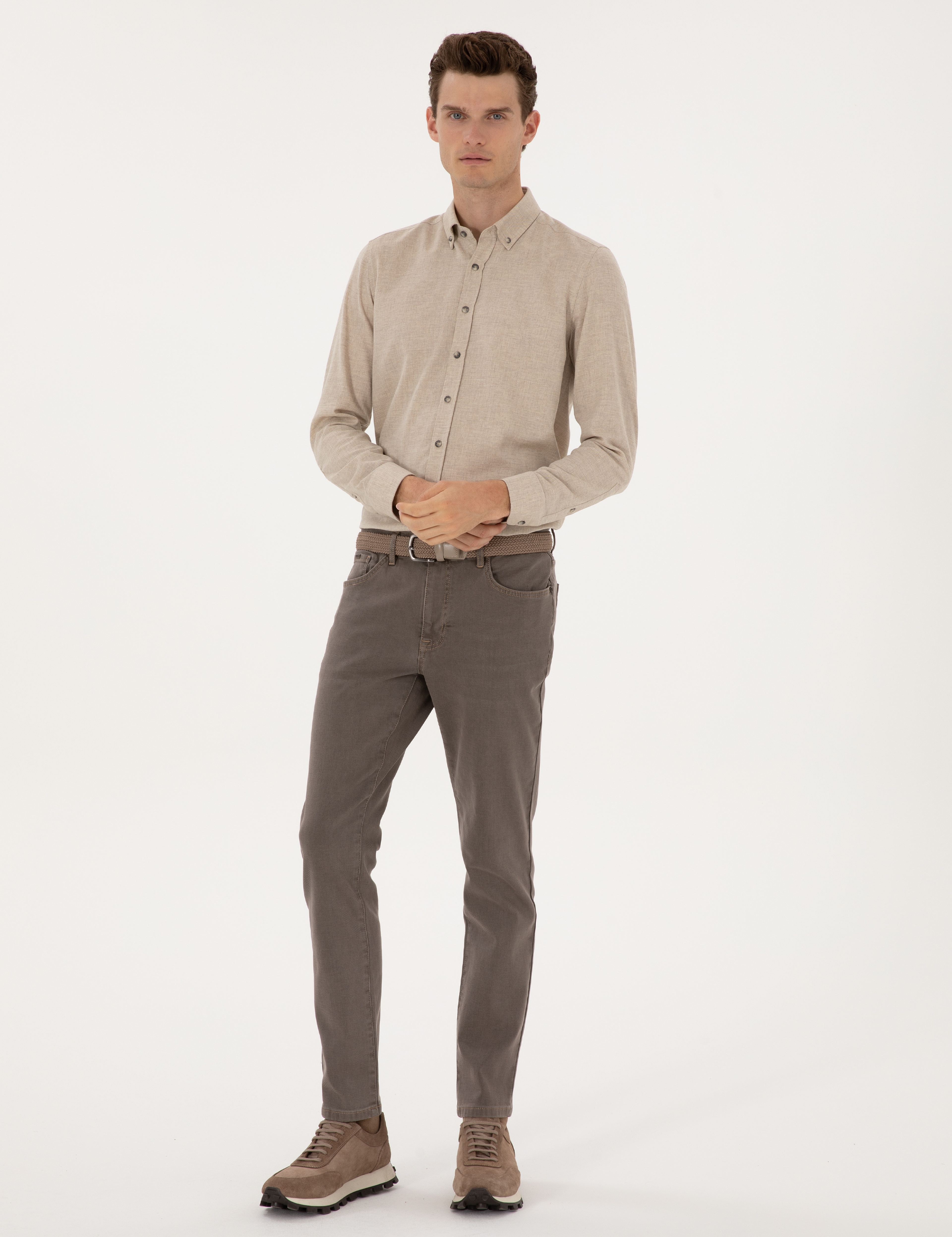 Bej Slim Fit Jean Pantolon - Image 3