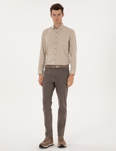 Bej Slim Fit Jean Pantolon