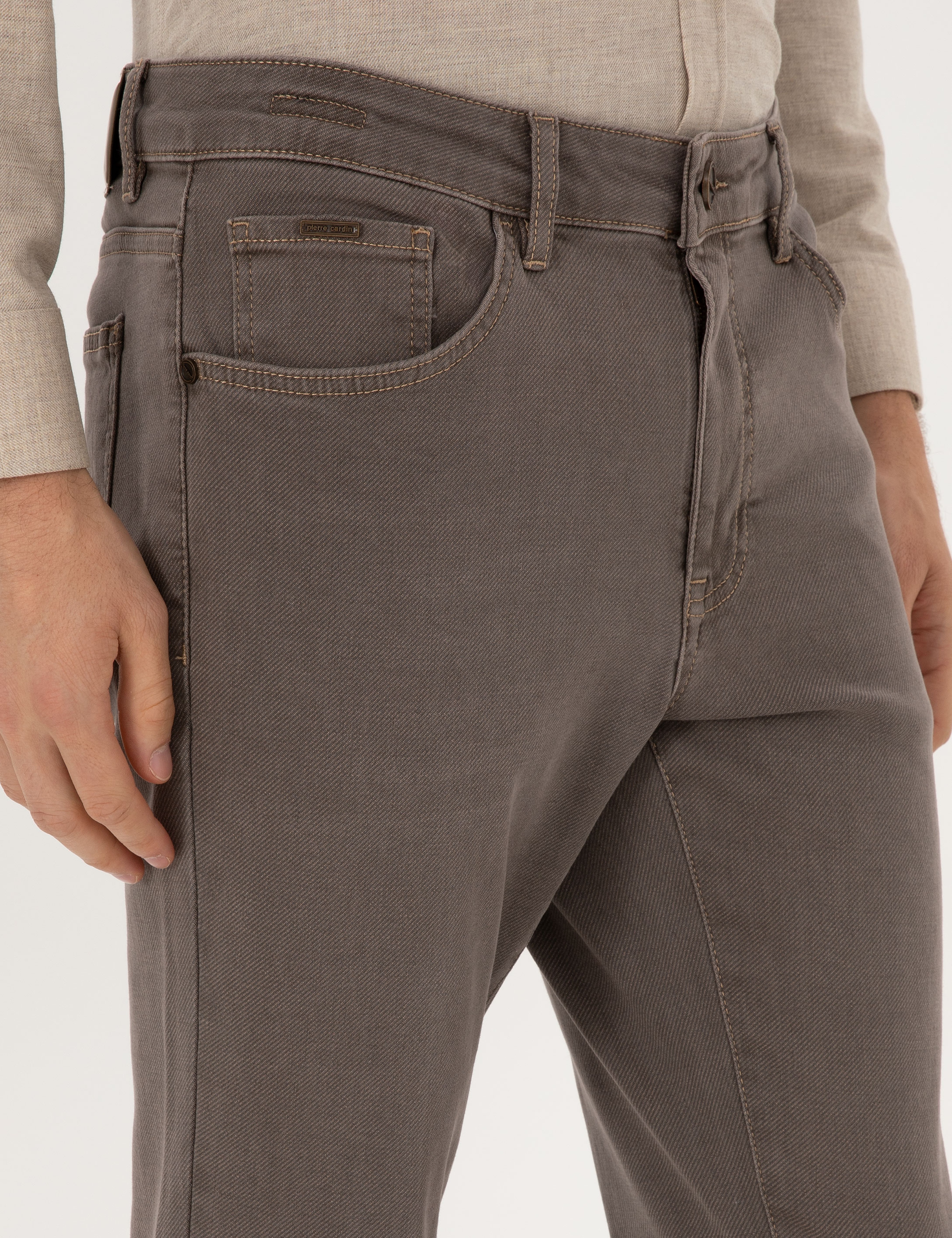 Bej Slim Fit Jean Pantolon - Image 5