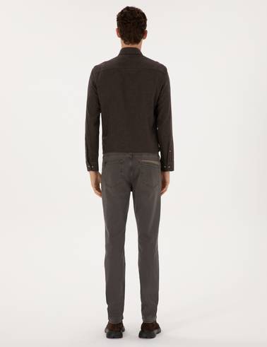 Kahverengi Slim Fit Jean Pantolon
