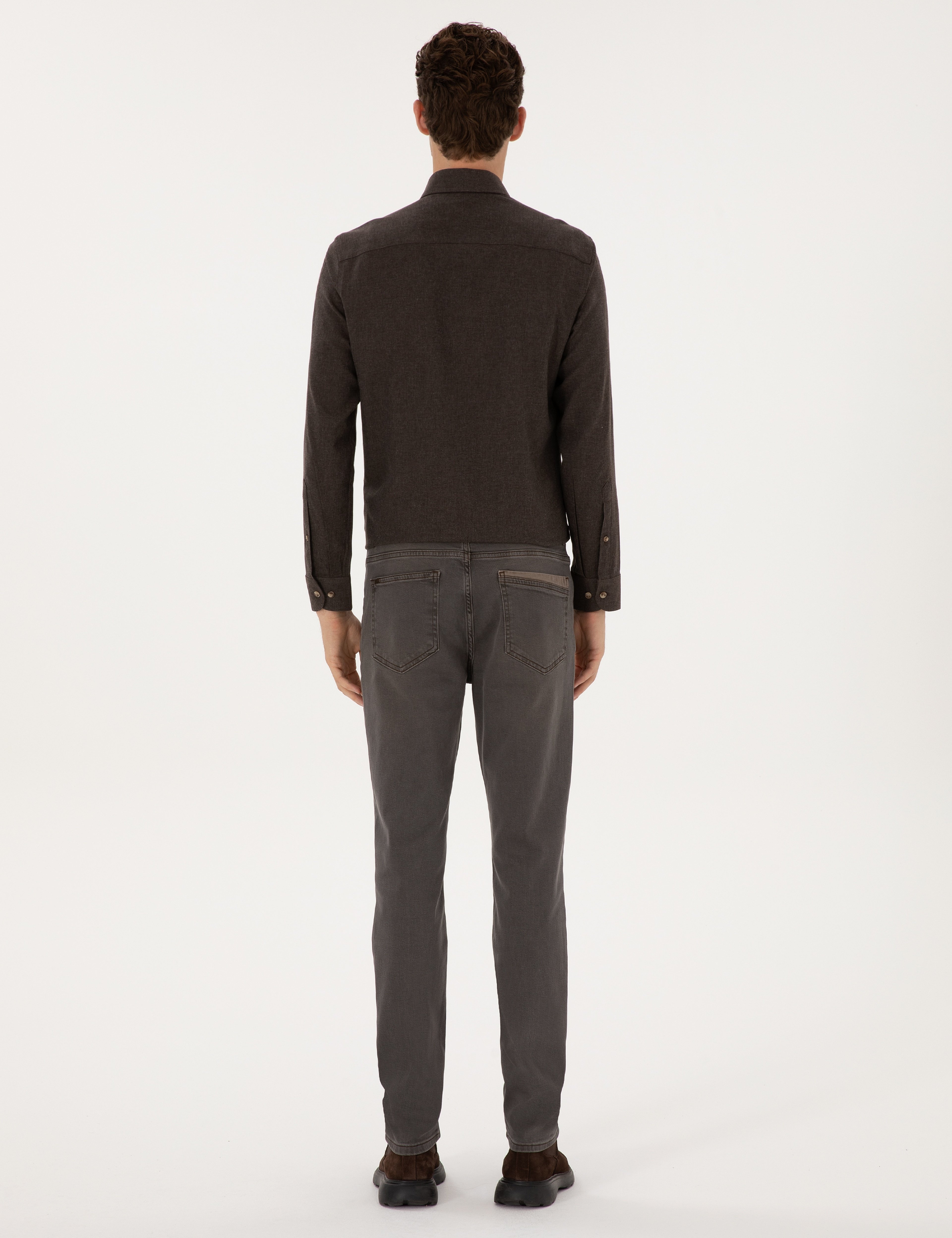 Kahverengi Slim Fit Jean Pantolon