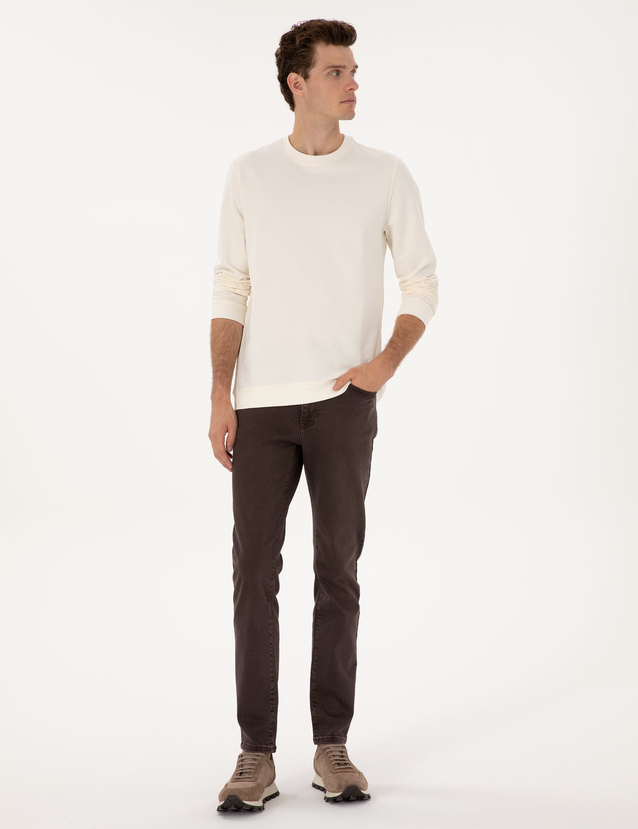 Ekru Regular Fit Sweatshirt