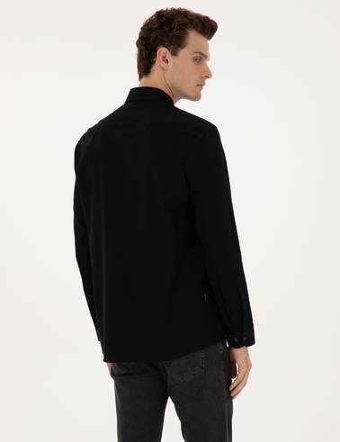 Siyah Regular Fit Uzun Kollu Gömlek