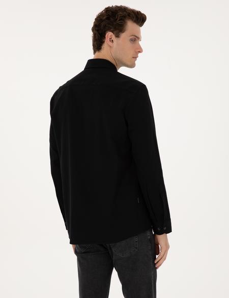Siyah Regular Fit Uzun Kollu Gömlek - 50311308032
