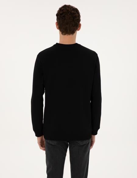 Siyah Regular Fit Bisiklet Yaka Sweatshirt - 50317675007