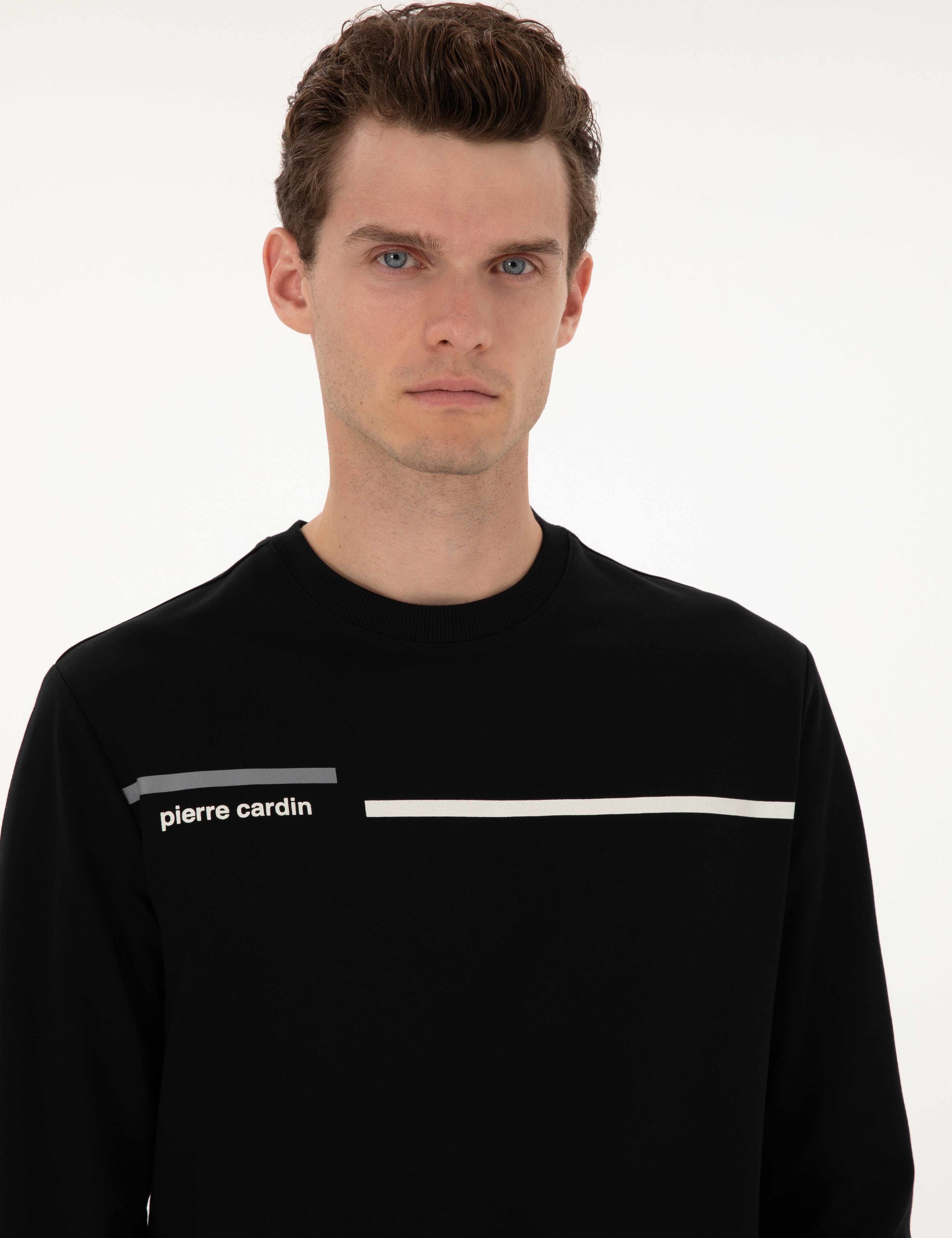 Siyah Regular Fit Bisiklet Yaka Sweatshirt - Image 2