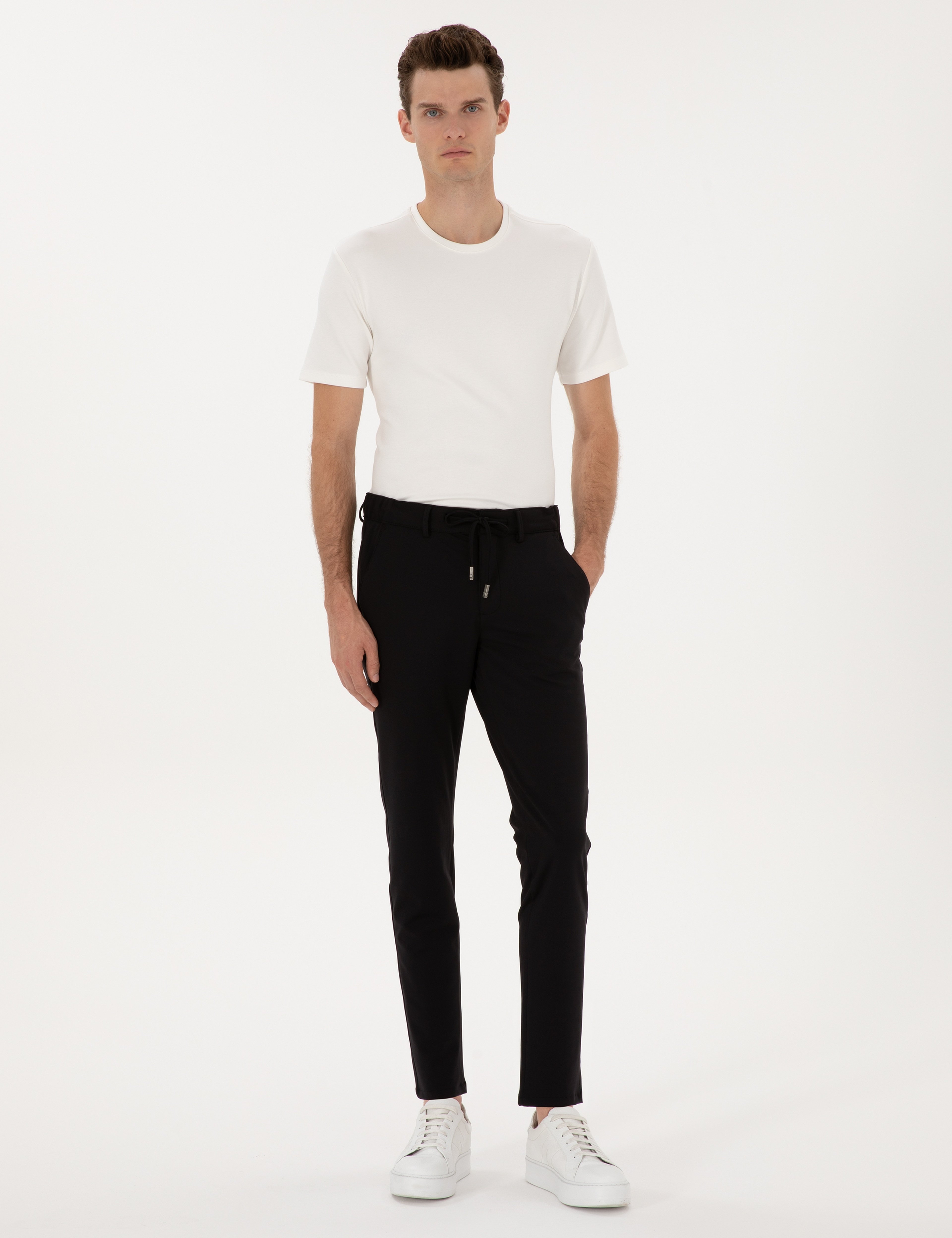 Ekru Regular Fit Kalın Dokulu Bisiklet Yaka Basic Tişört