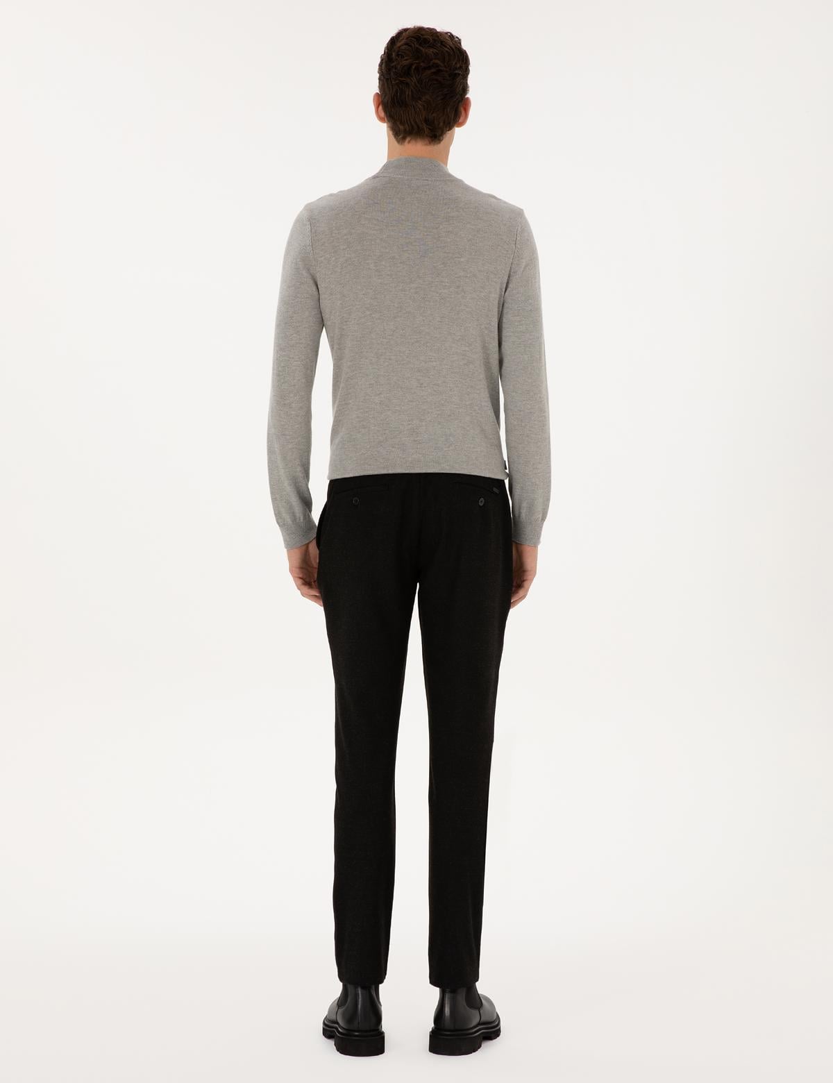 Siyah Slim Fit Kanvas Pantolon - 50310903137