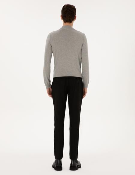 Siyah Slim Fit Kanvas Pantolon - 50310903137