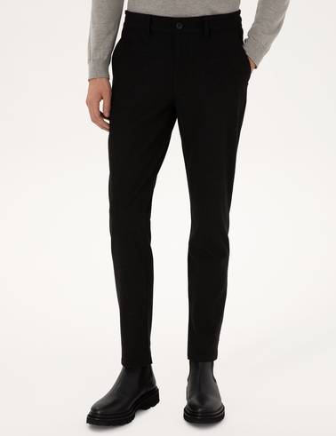Siyah Slim Fit Kanvas Pantolon