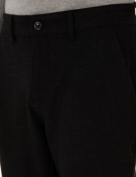 Siyah Slim Fit Kanvas Pantolon - 50310903137