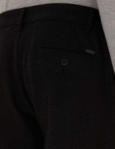 Siyah Slim Fit Kanvas Pantolon - 50310903137