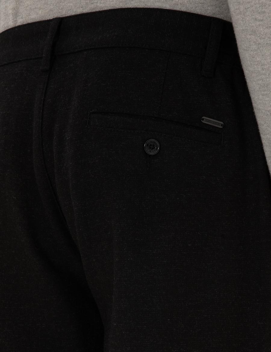 Siyah Slim Fit Kanvas Pantolon