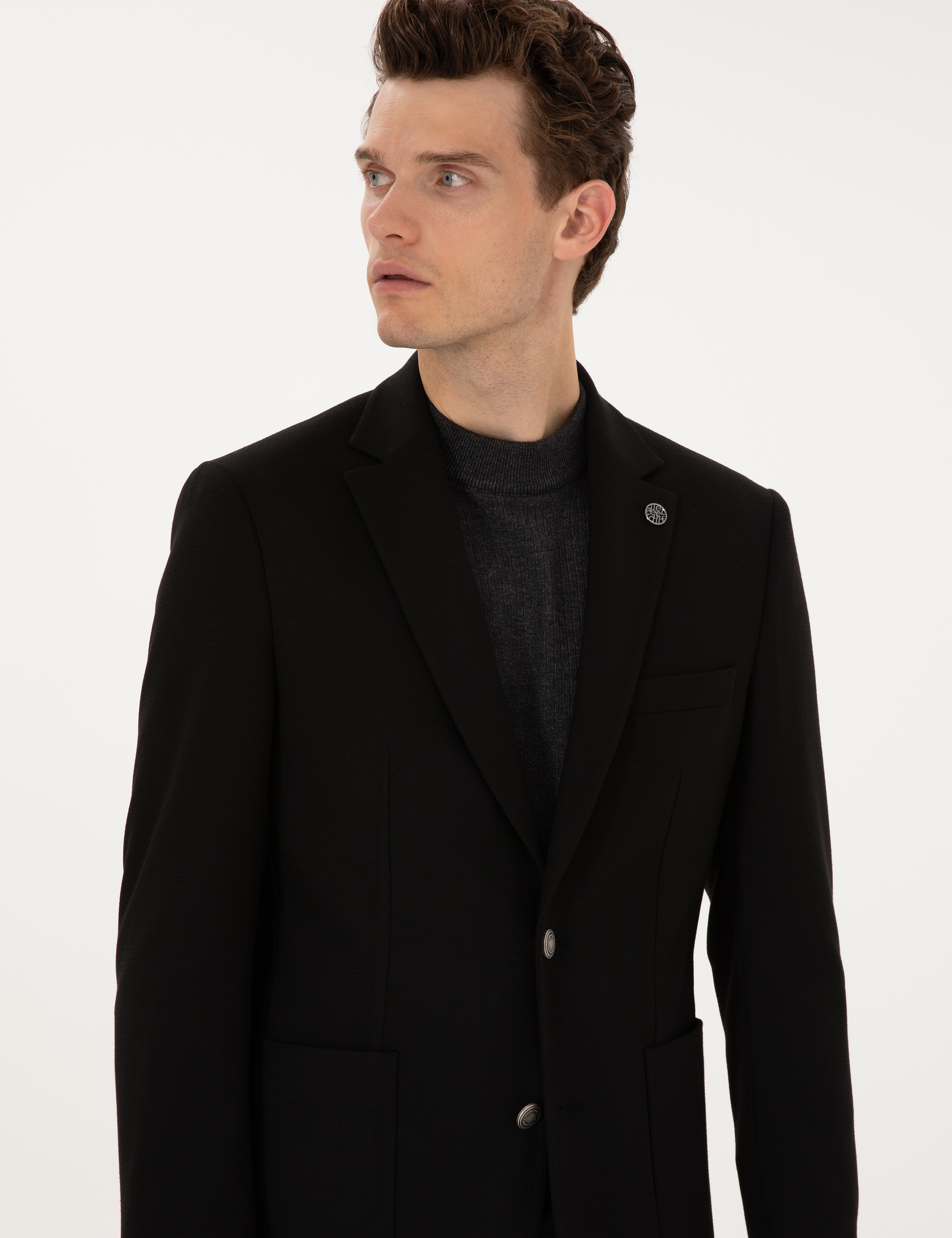Siyah Slim Fit Ceket - Image 2
