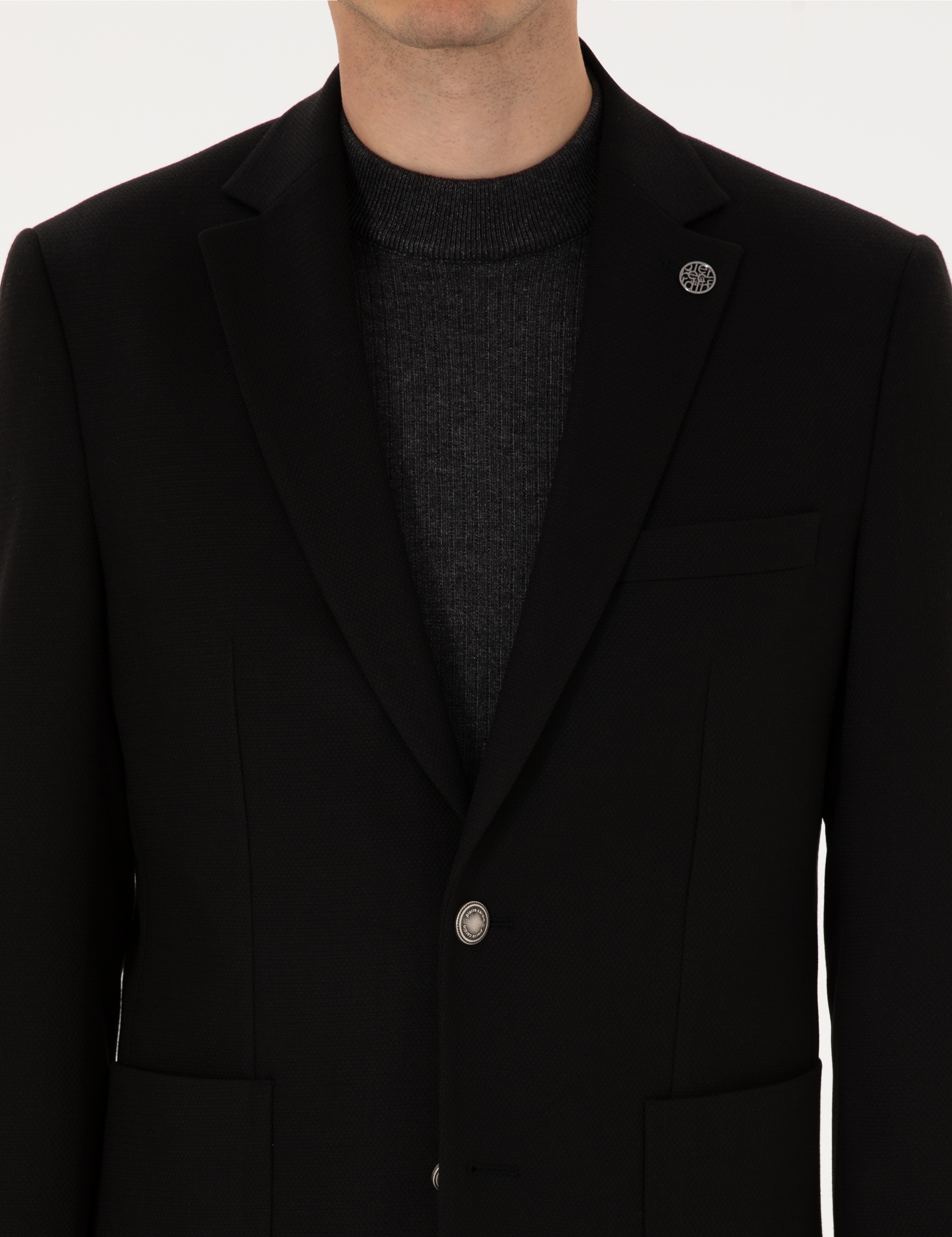 Siyah Slim Fit Ceket - Image 7