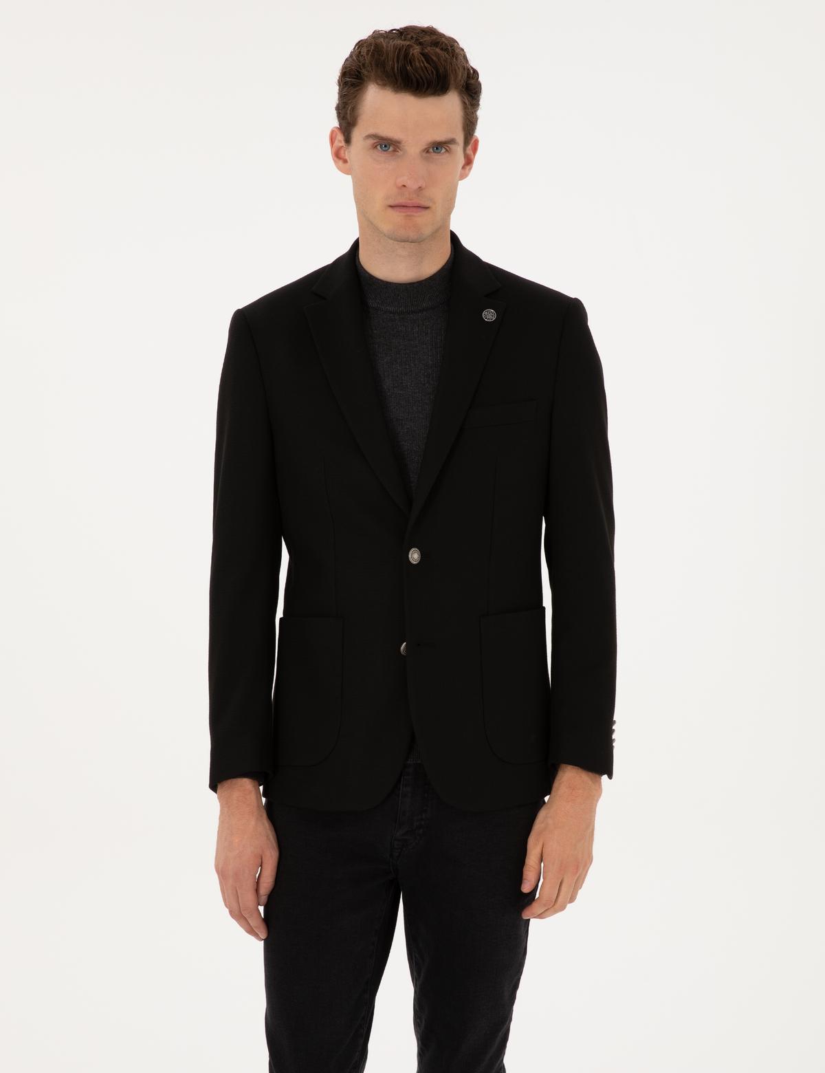 Siyah Slim Fit Ceket - 50313971089