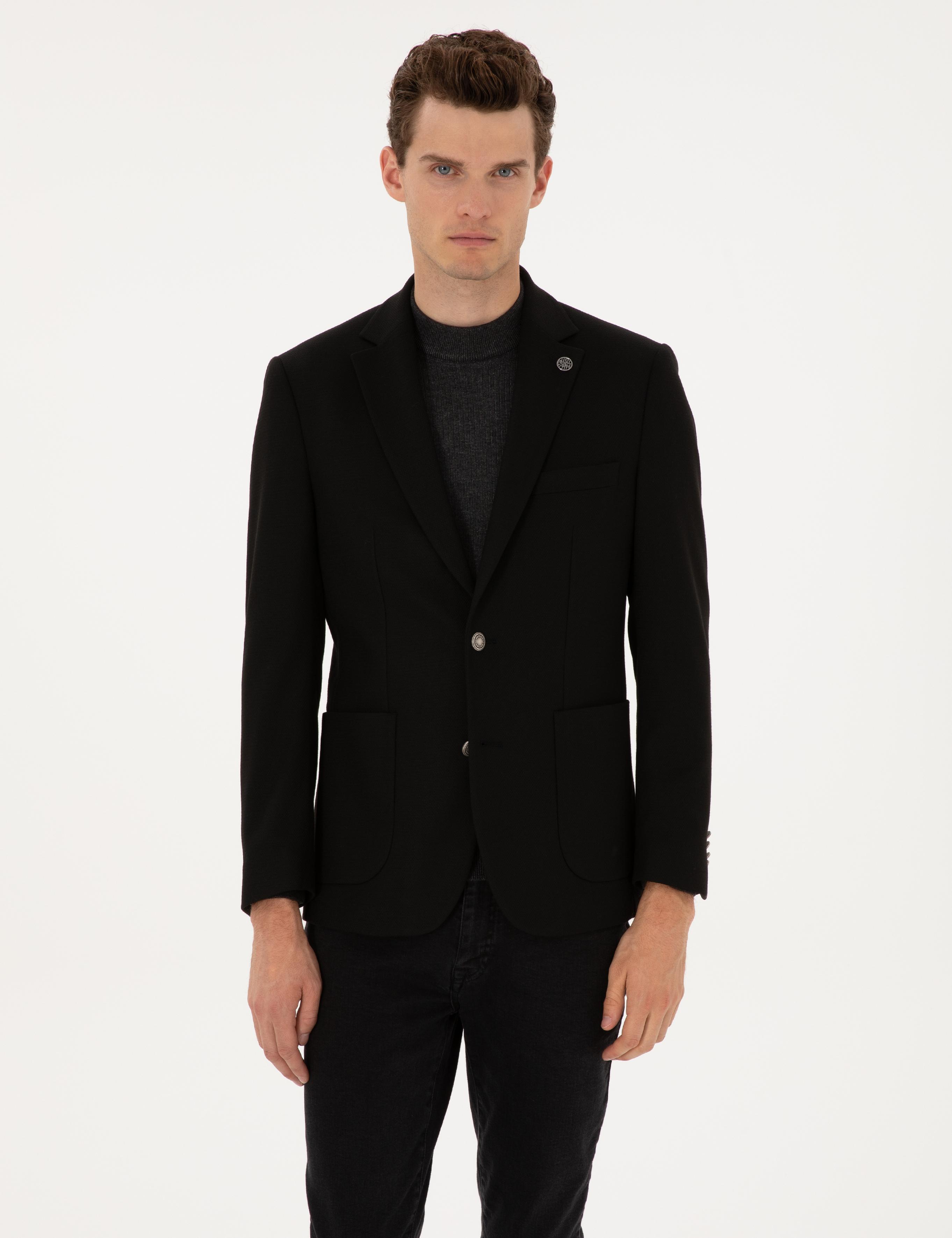 Siyah Slim Fit Ceket
