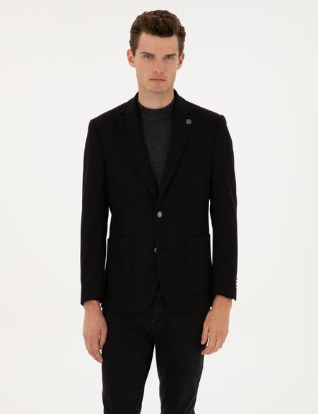 Siyah Slim Fit Ceket - 50313971089