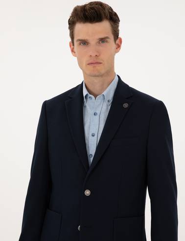 Lacivert Slim Fit Ceket