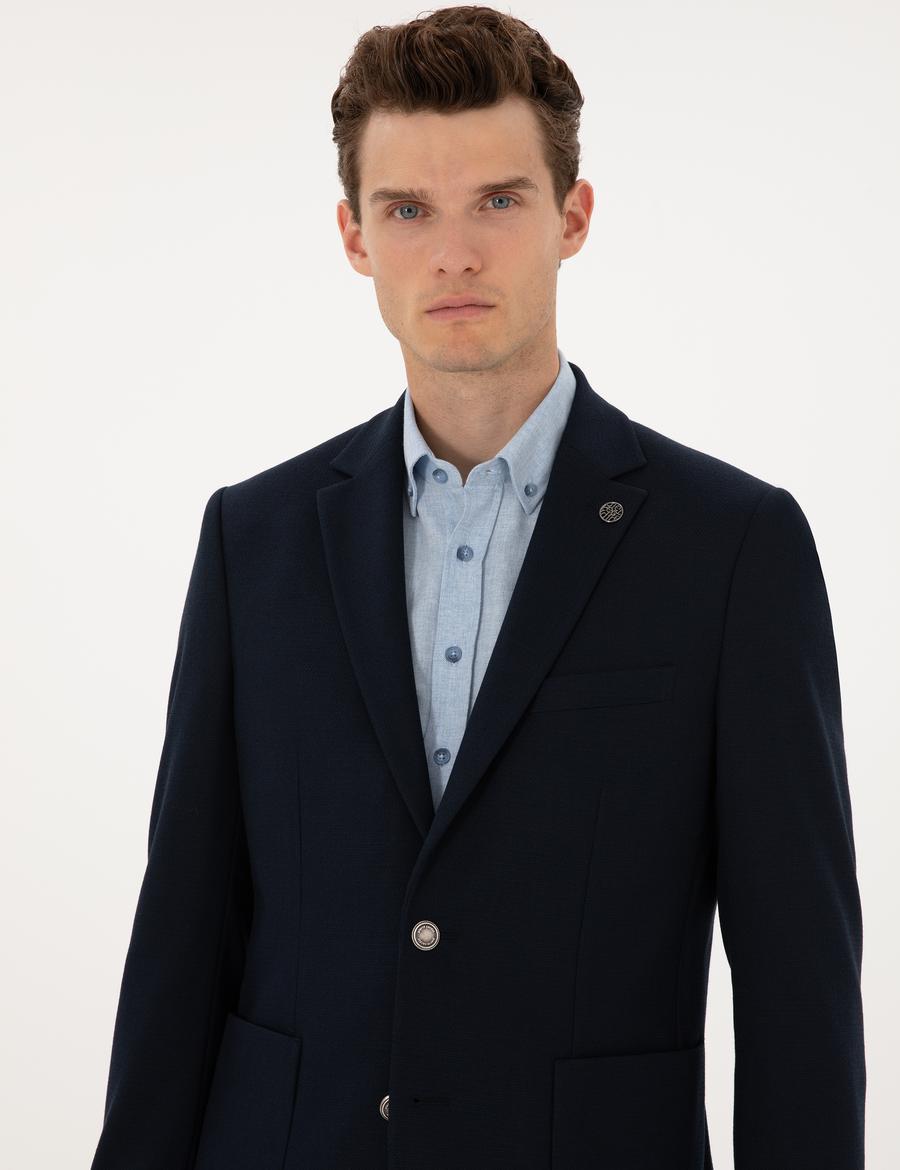 Lacivert Slim Fit Ceket